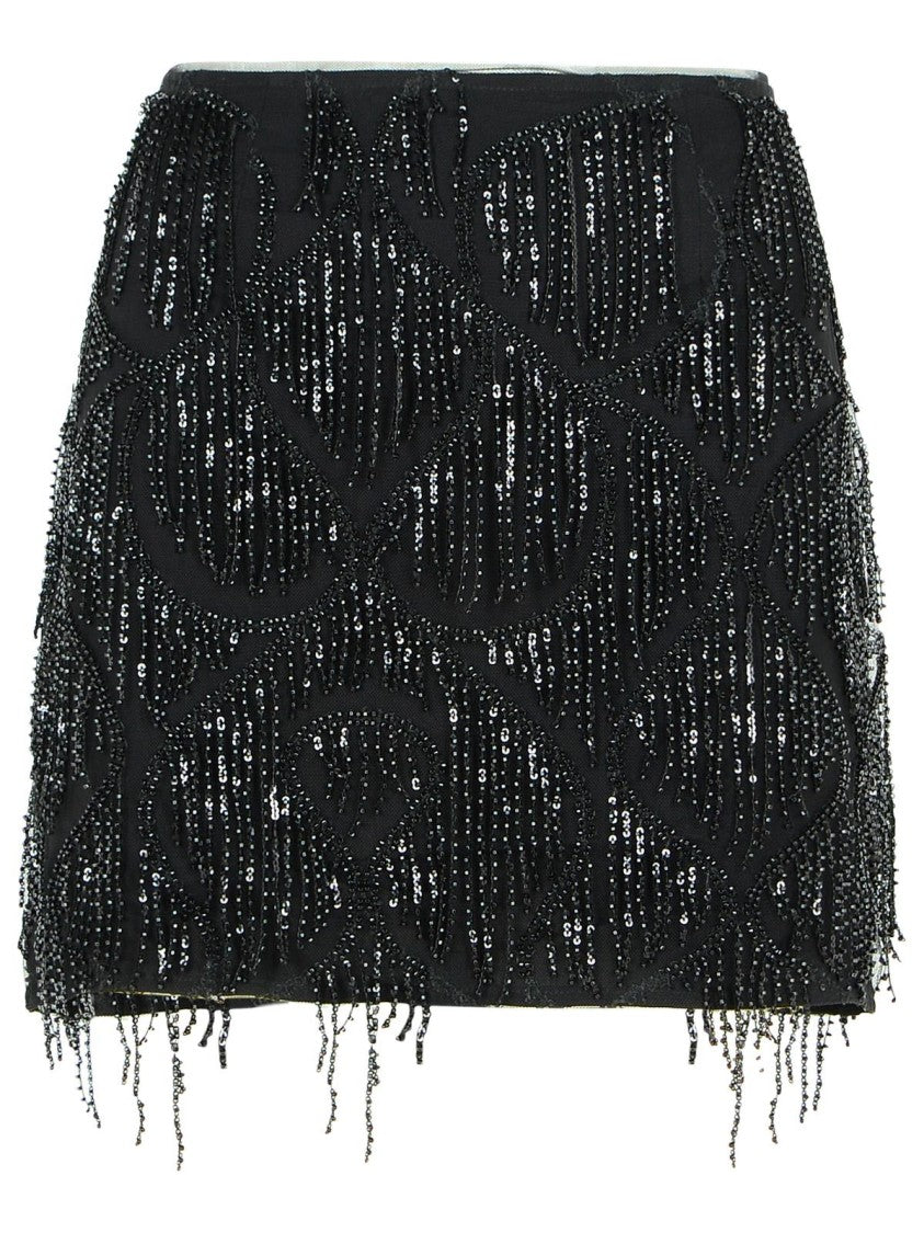 Rotate Tula' Black Polyester Miniskirt