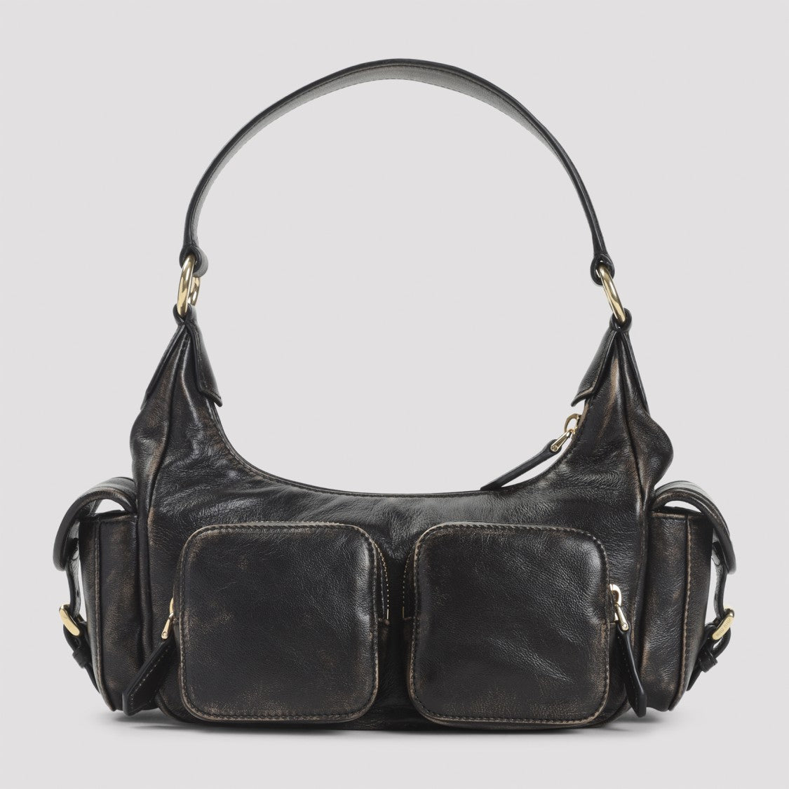 Miu Miu Brown Lamb Leather Shoulder Bag