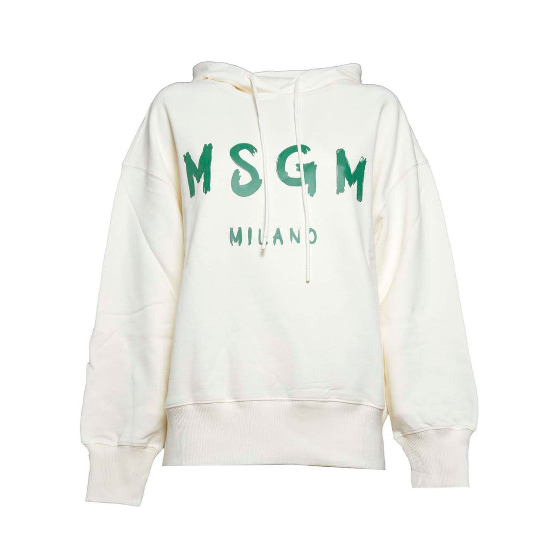 Msgm White Cotton Hoodie