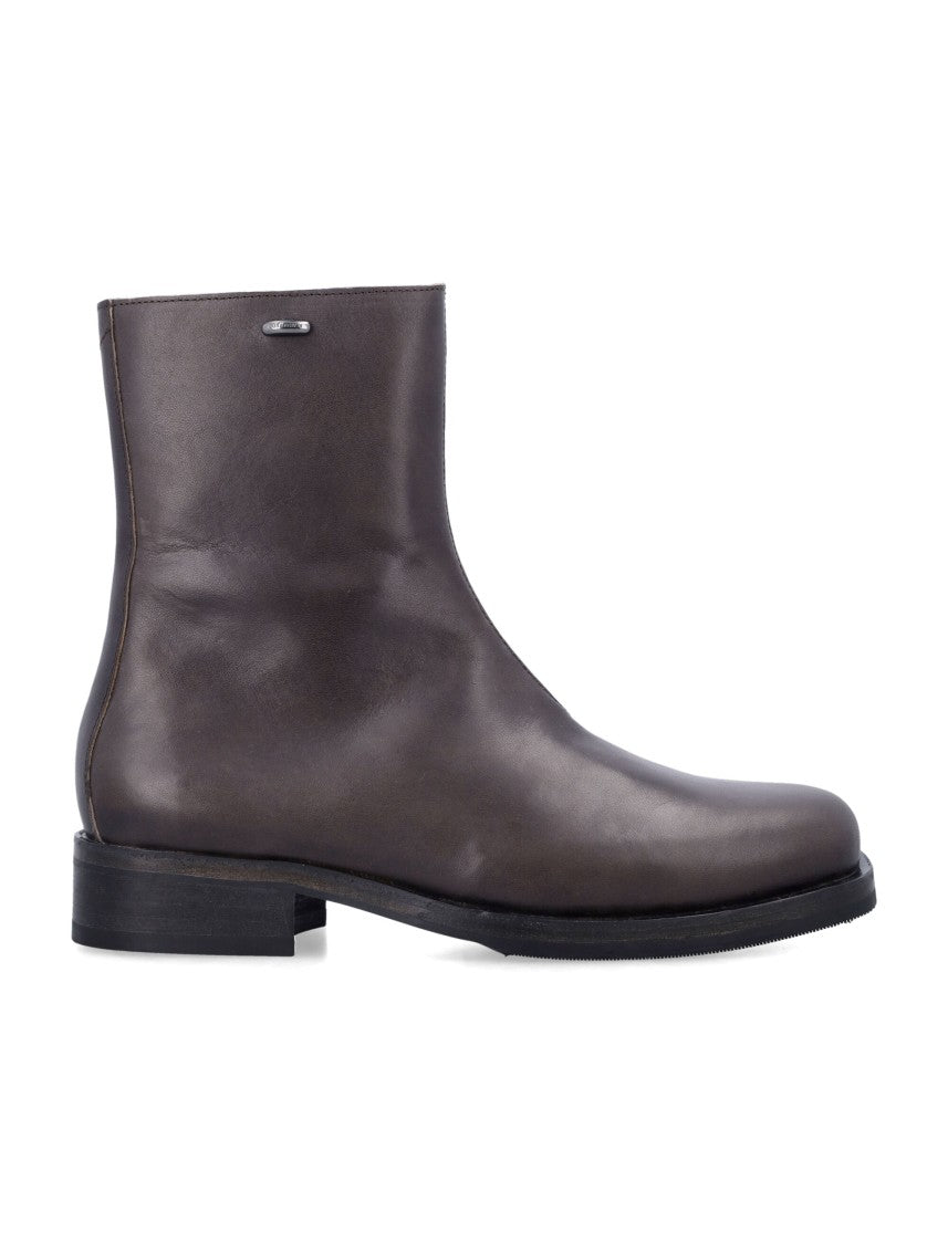 Our Legacy Rounded Toe Brown Leather Camion Boots
