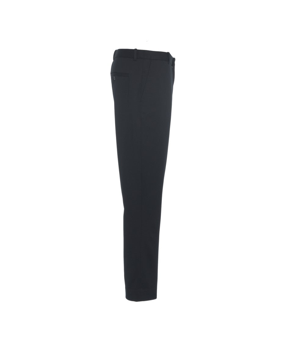 Circolo 1901 Slim Fit Black Chinos With Hidden Zip Closure And Minimalist Design