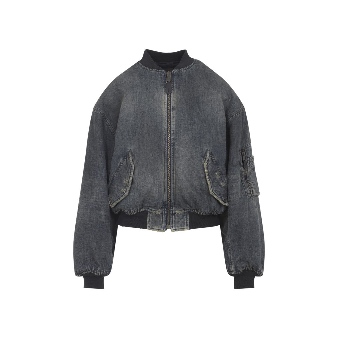 Balenciaga Bleached Blue Denim Jacket With Flap Pockets