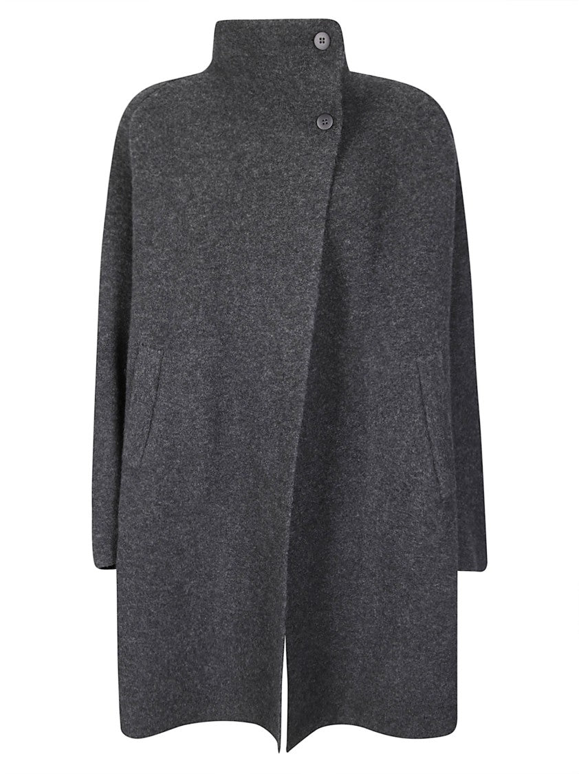Boboutic Textured Knit High Collar Coat