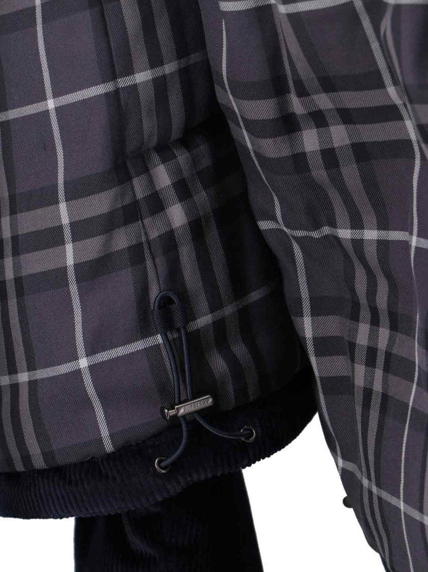 Burberry "Corduroy" Short Puffer Jacket – Navy Blue