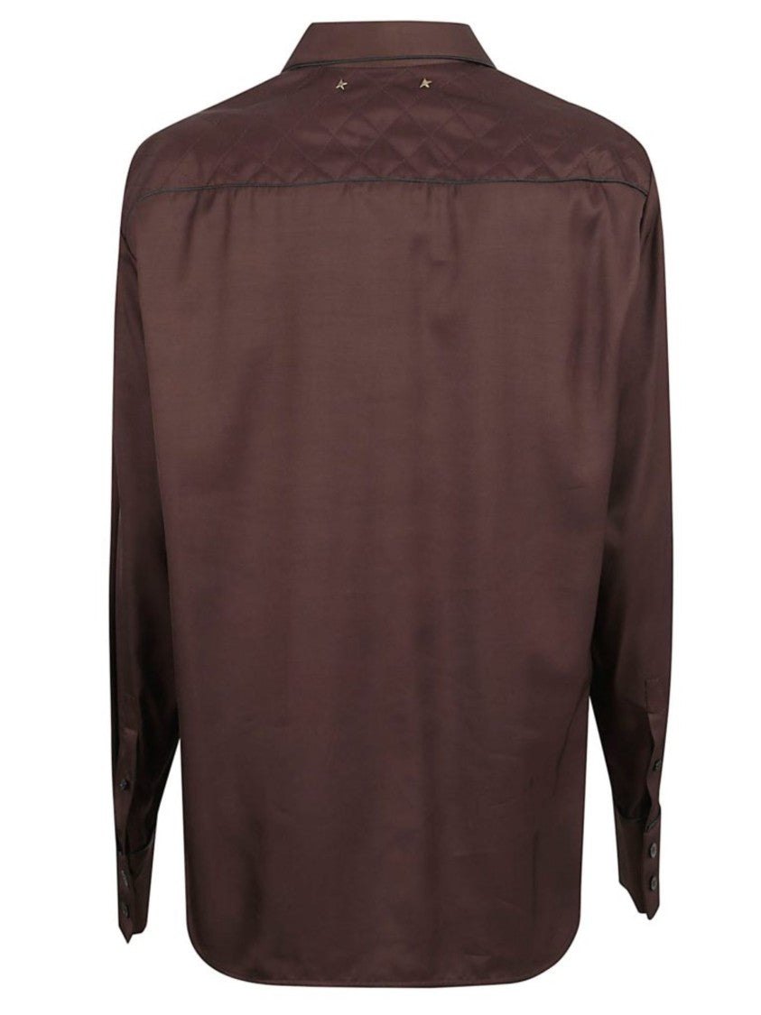 Golden Goose Regular Shirt With Cut Piping And Quilting Details