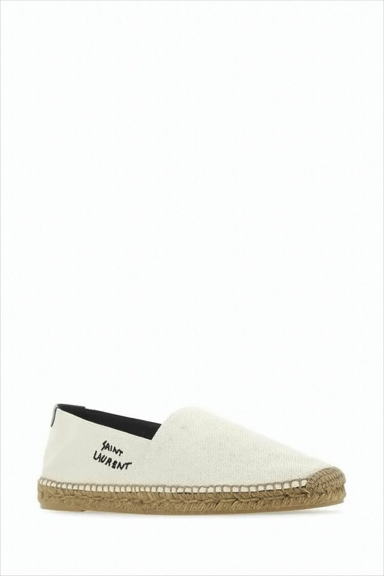 Saint Laurent Minimalist Canvas Espadrille Sneakers With Jute Sole