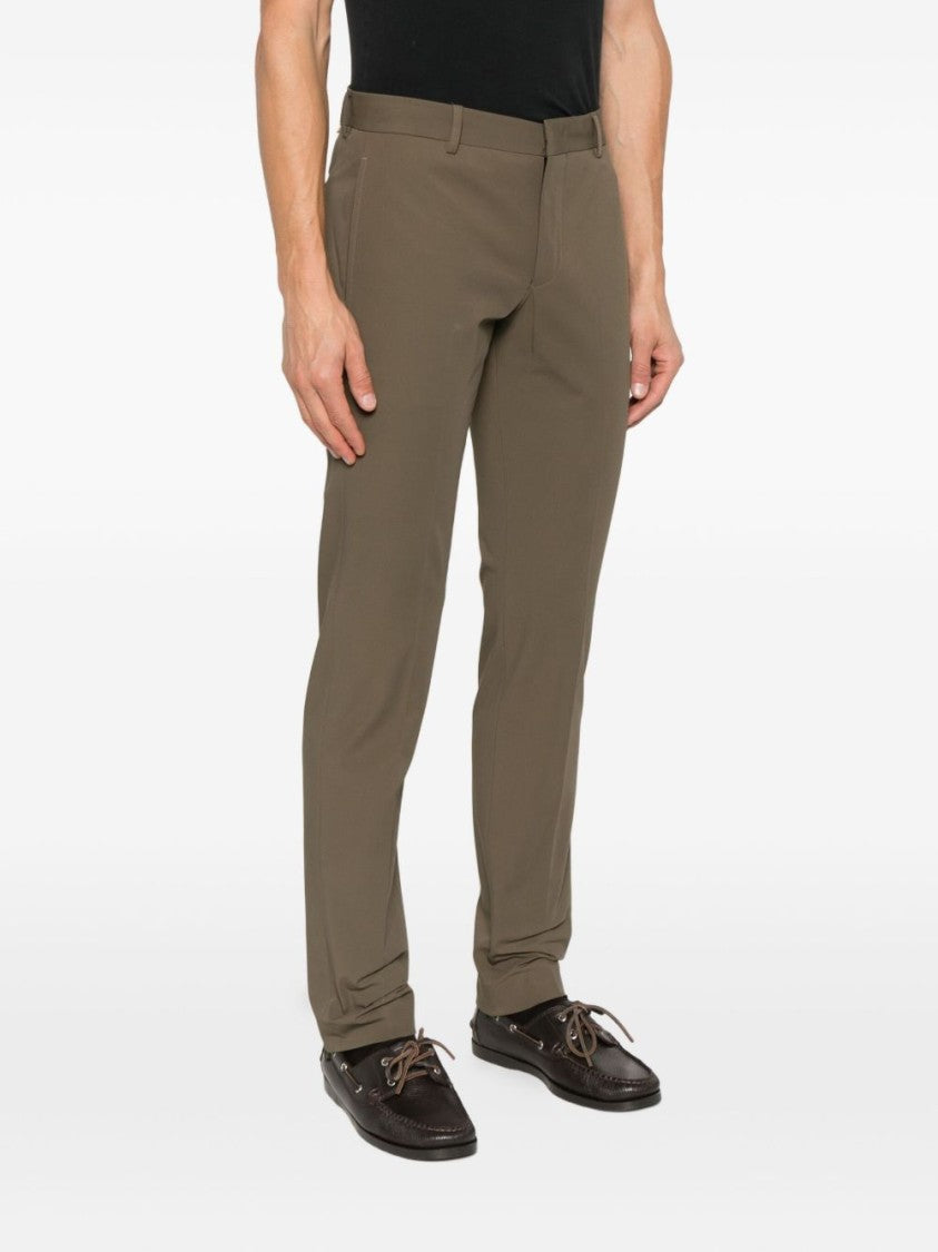Pt Torino Brown Mid-Rise Straight Leg Trousers
