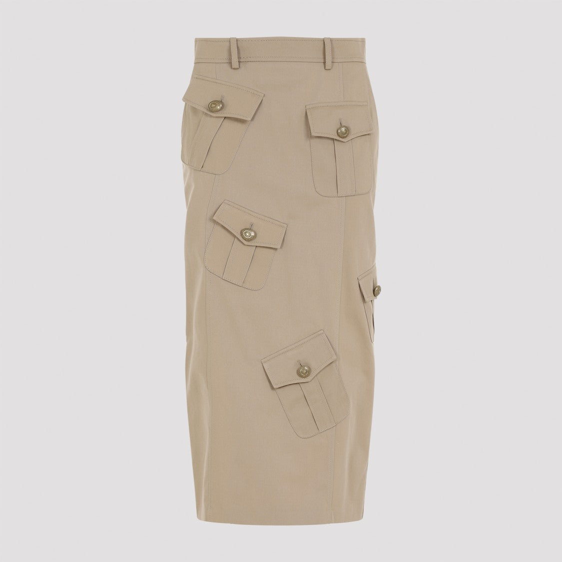Moschino Utility-Inspired Midi Skirt With Multiple Pockets And Tailored Fit