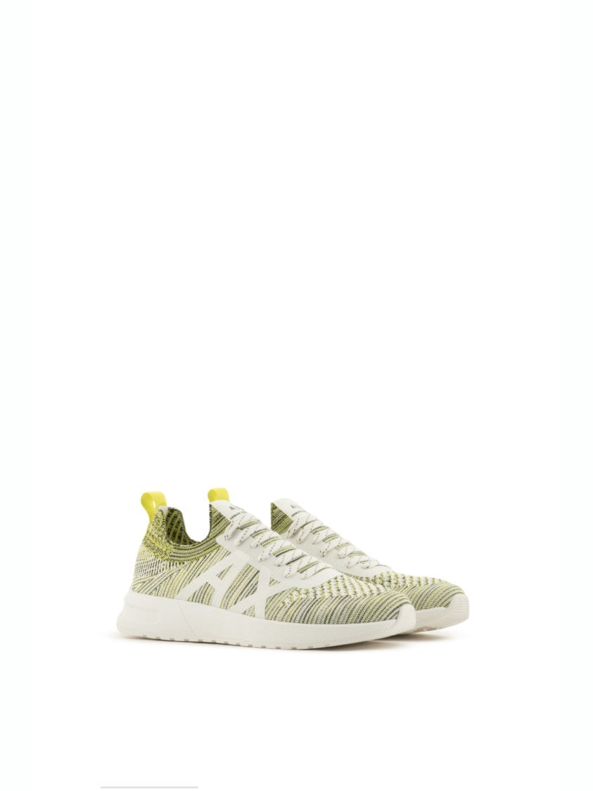 Armani Exchange White Shiny Leather Sneakers