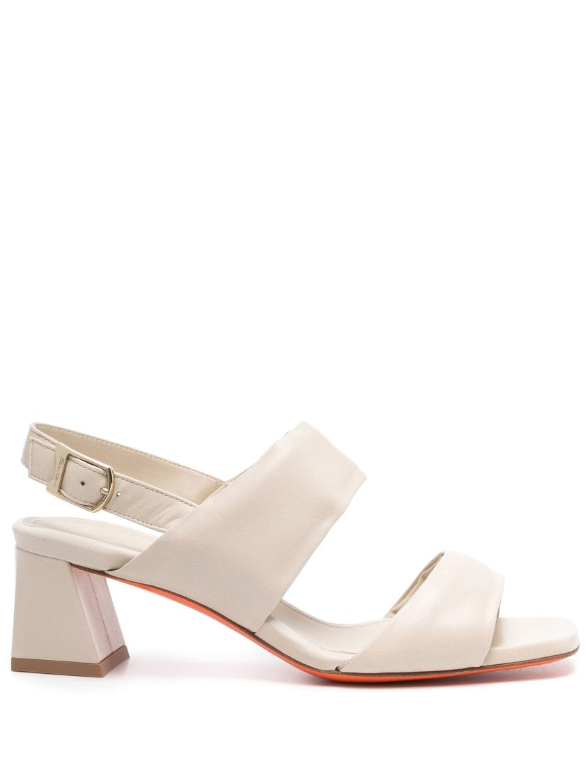 Santoni Open Back Beige Pumps