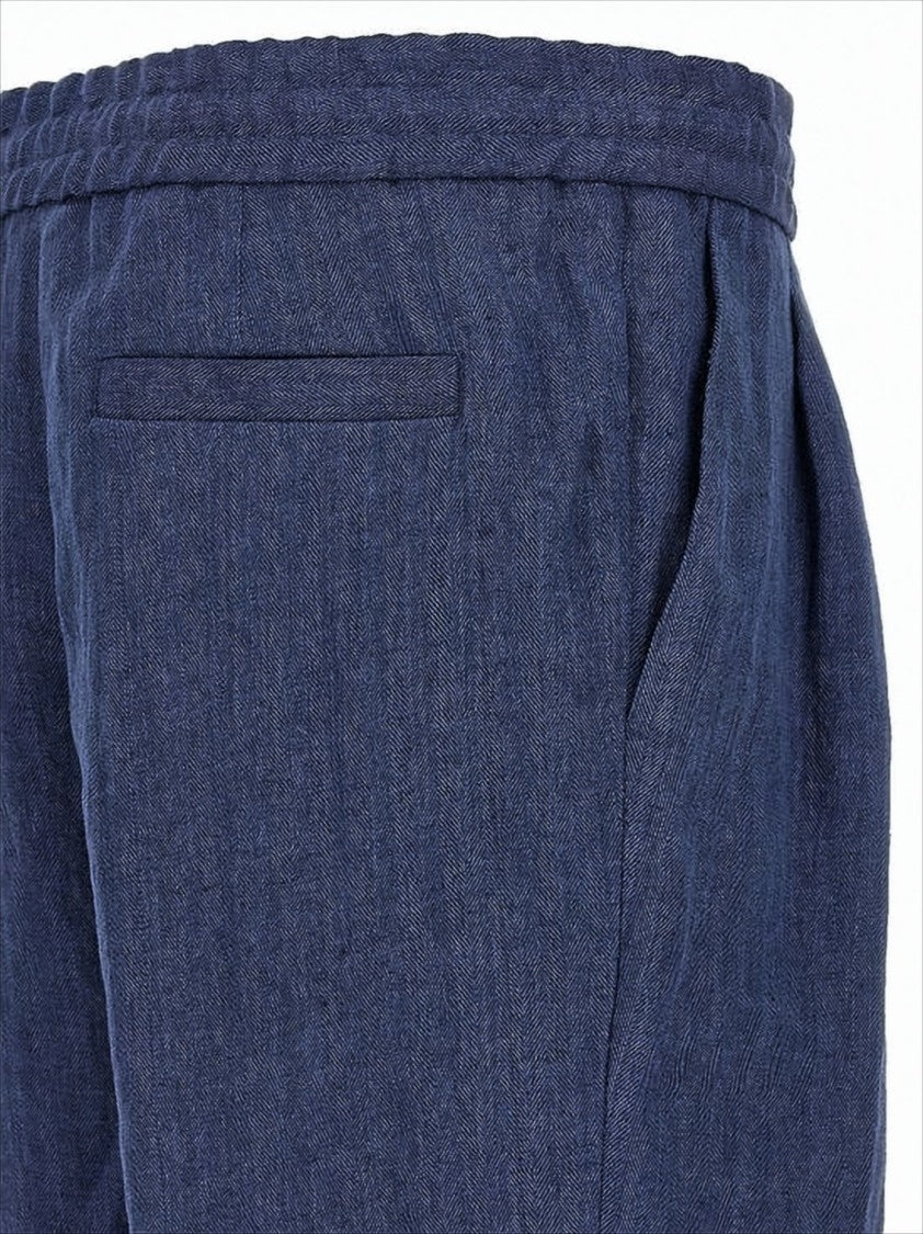 Brunello Cucinelli Textured Linen Shorts With Drawstring Waistband