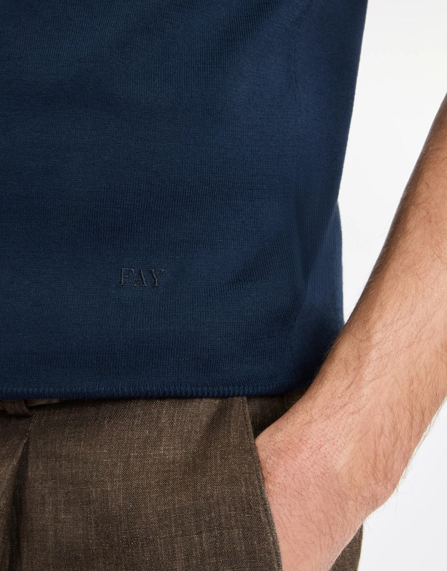 Fay Fitted Short-Sleeved Polo Shirt