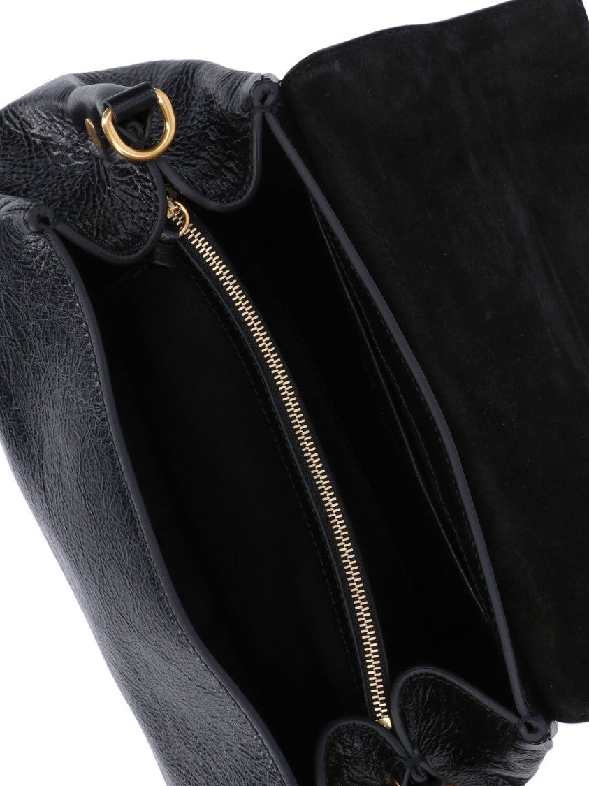 Dries Van Noten Rectangular Black Bag With Gathered Texture