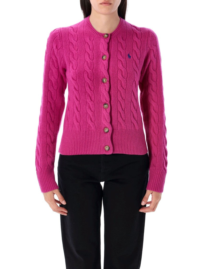 Polo Ralph Lauren Cable Knit Cardigan In Luxurious Wool