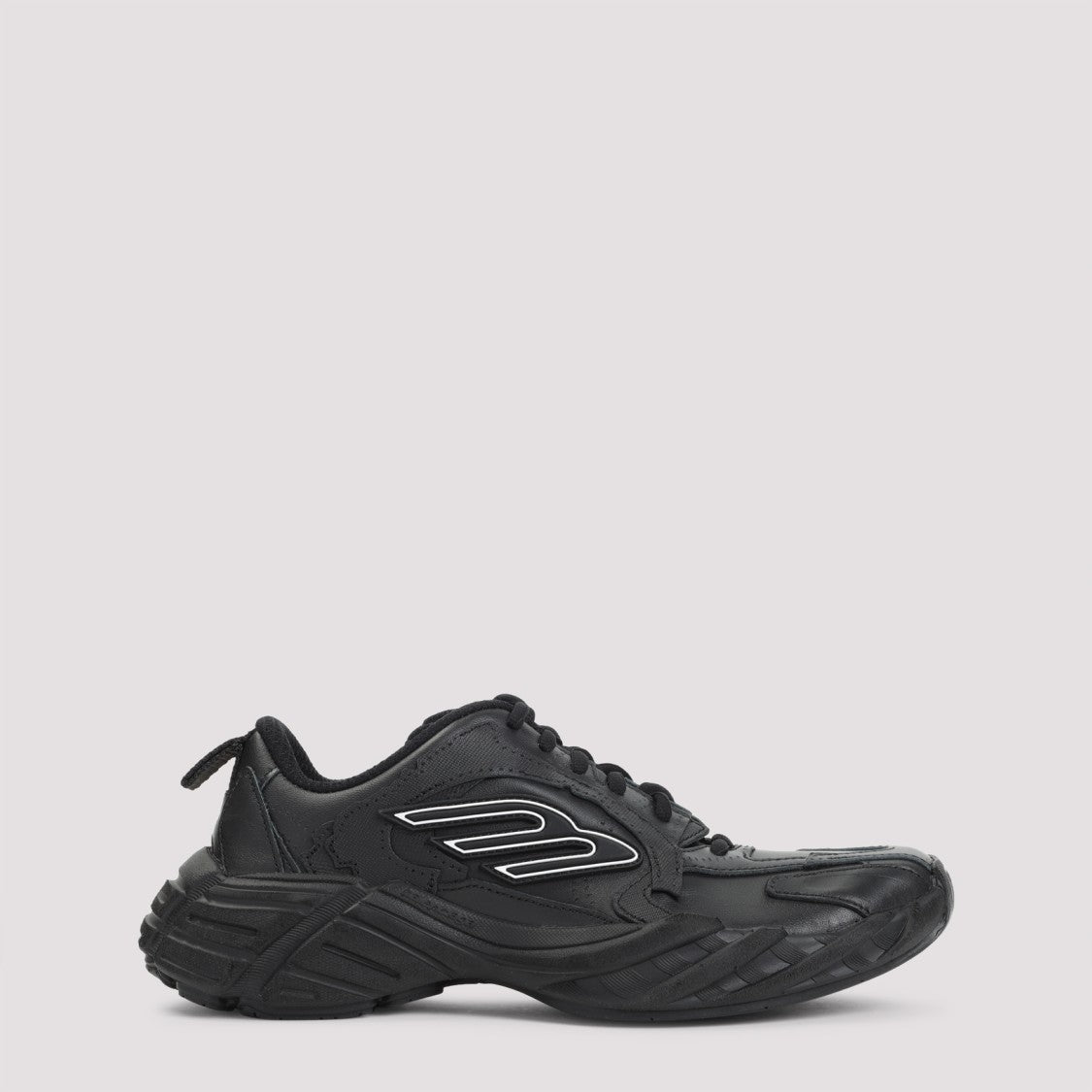Balenciaga Black Leather Monday Sneakers