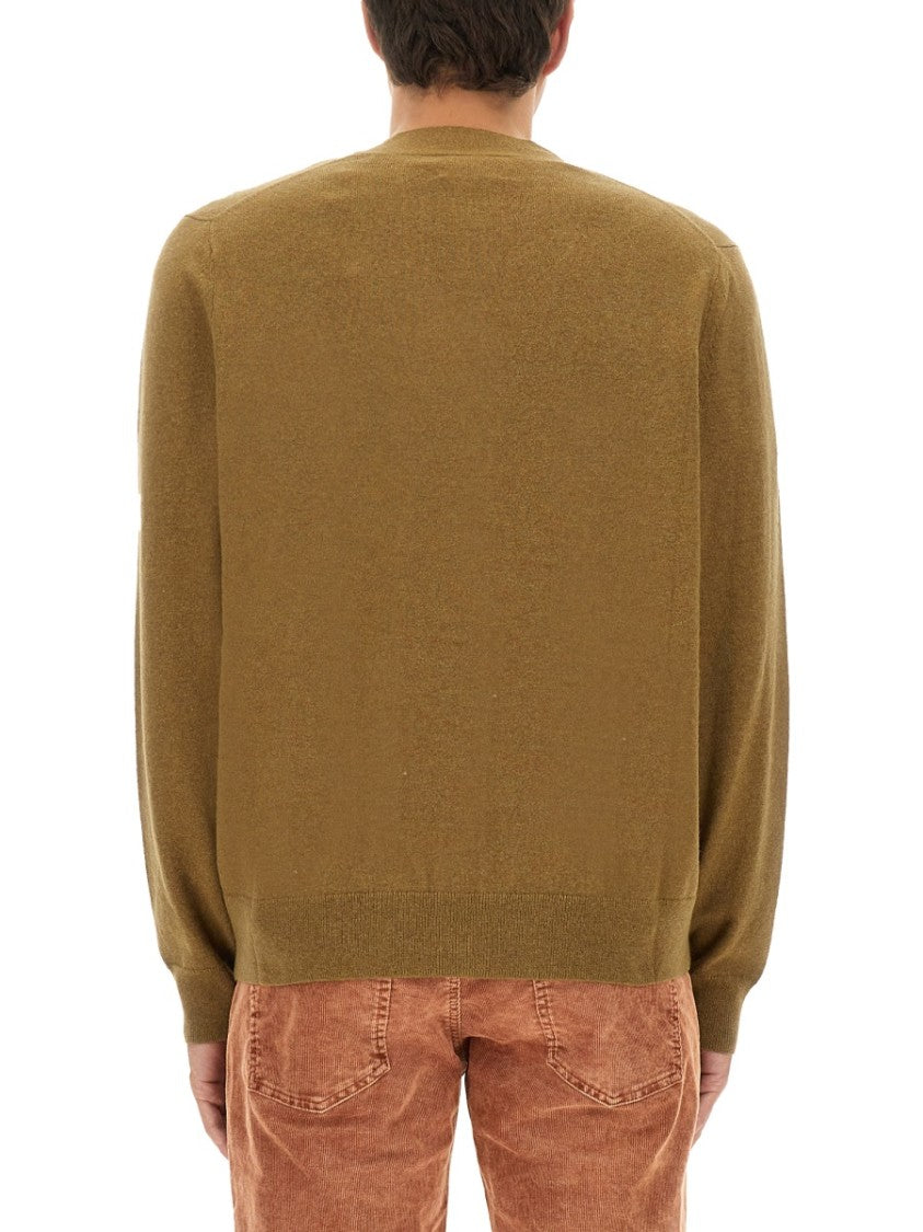 Isabel Marant V-Neck Brown Cardigan With Logo Embroidery