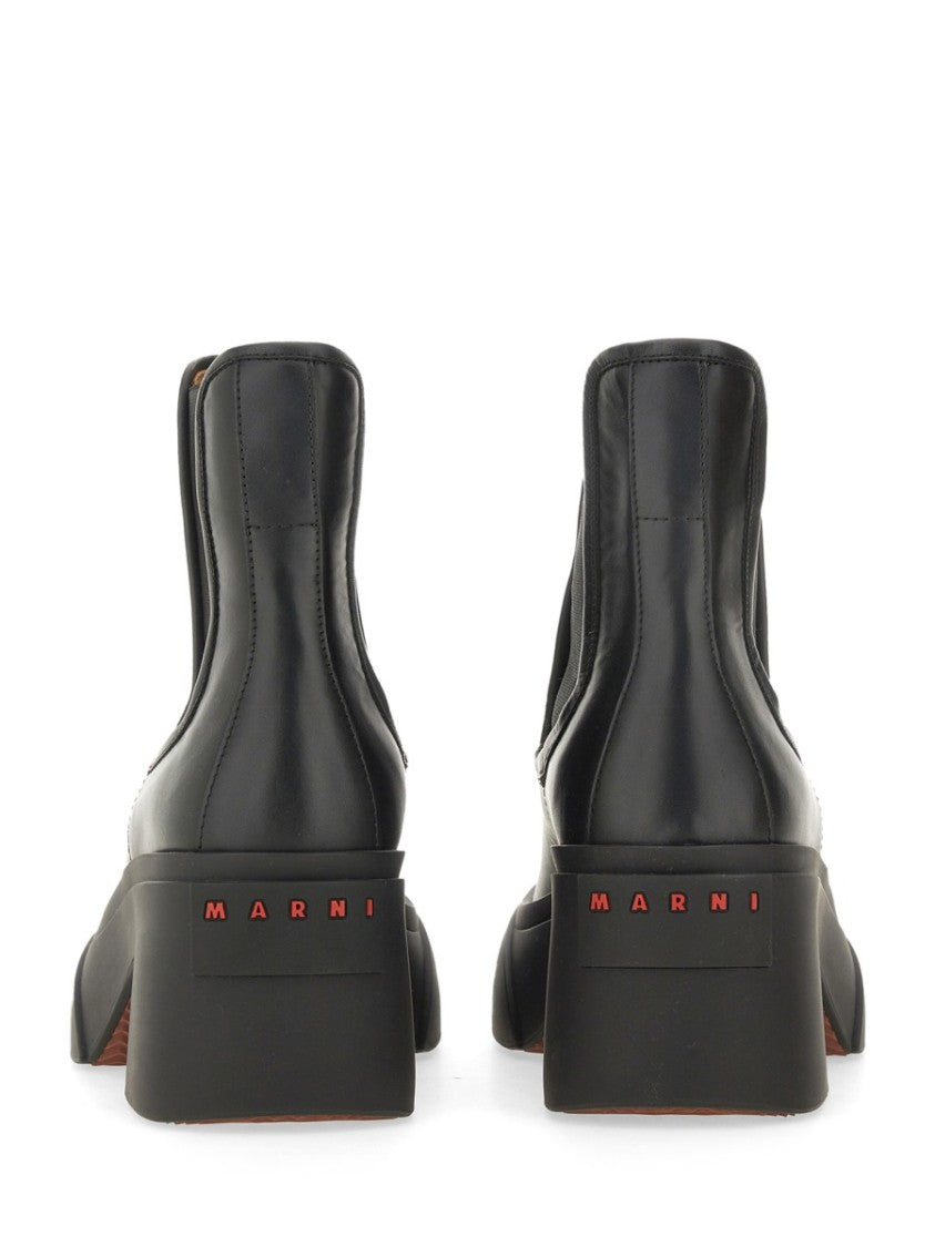 Marni Block Heel Calf Leather Boots