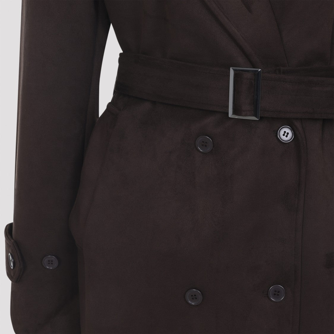 The Frankie Shop Pembroke Faux Suede Trench Coat