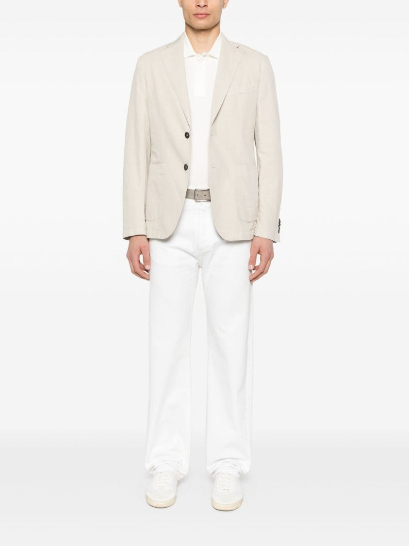 Manuel Ritz Tailored Sand Beige Single Breasted Blazer