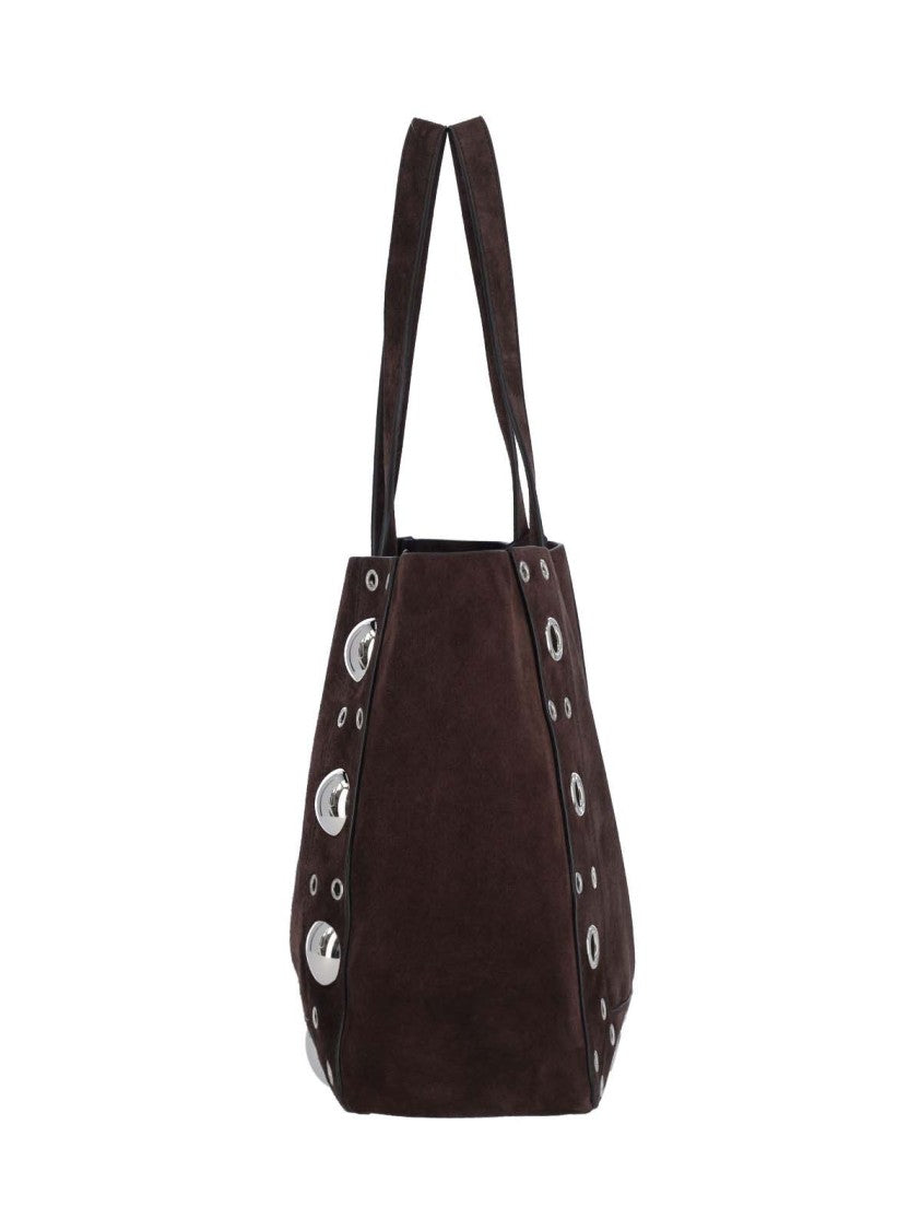 Valentino Garavani Medium Suede Tote Bag With Metallic Studs
