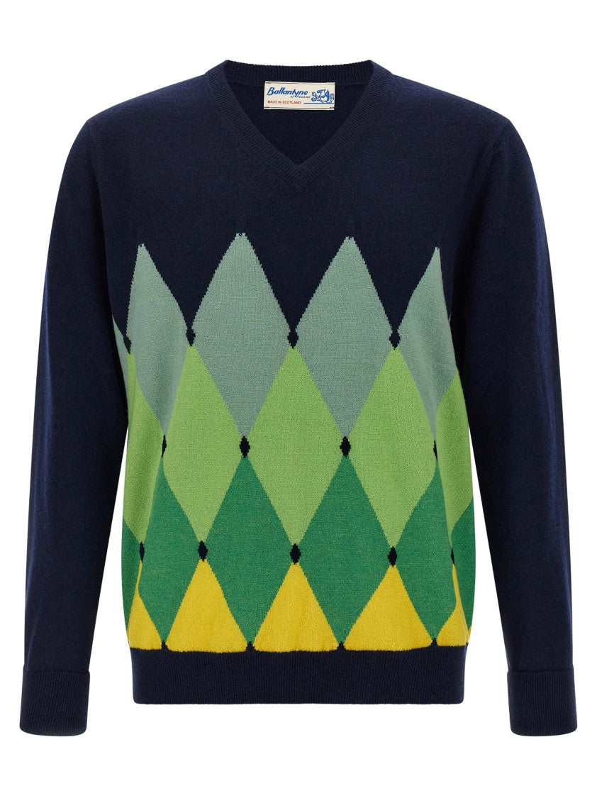 Ballantyne Argyle Pattern Sweater