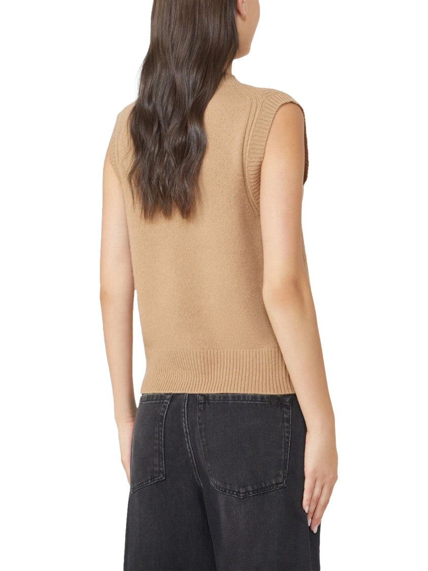 Max Mara Classic Cashmere Sweater In Camel Tone