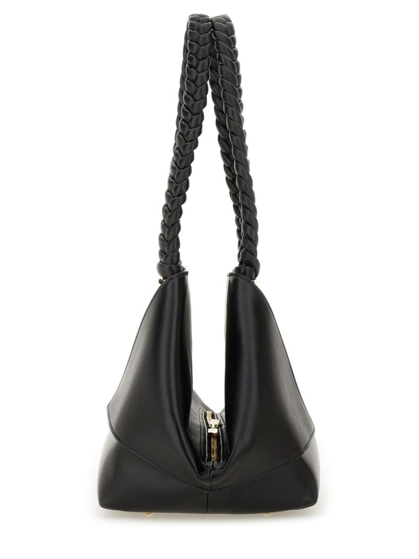 Ferragamo Structured Braided Handle Shoulder Bag