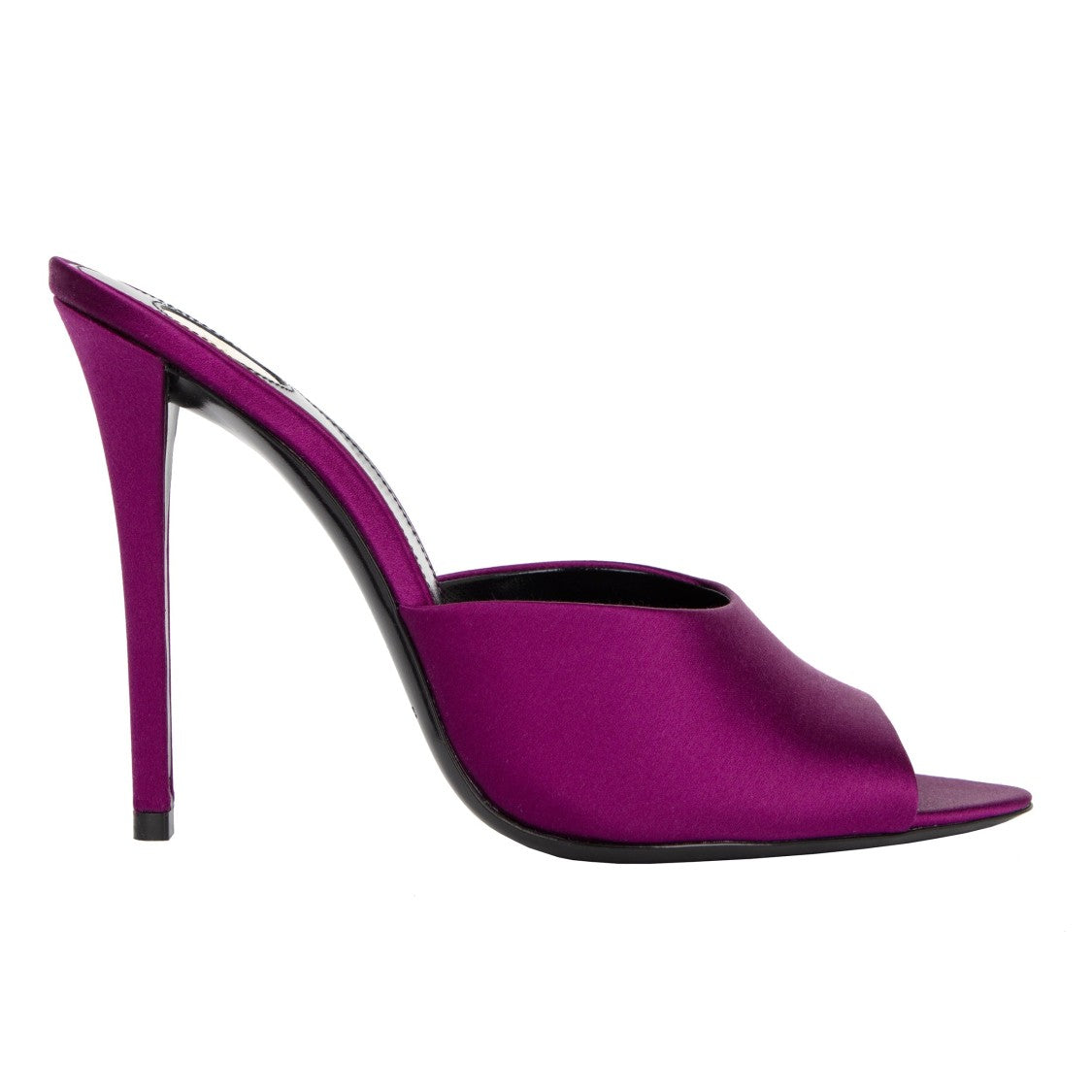 Saint Laurent Goldie Mules In Satin Crepe Purple