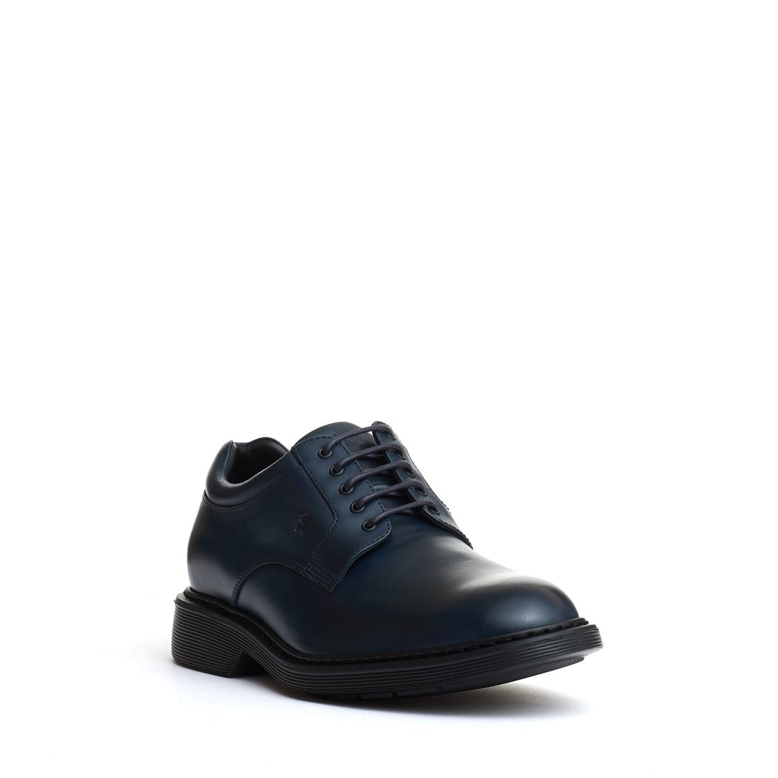 Hogan Blue Leather Lace-Up With Striped Bottom