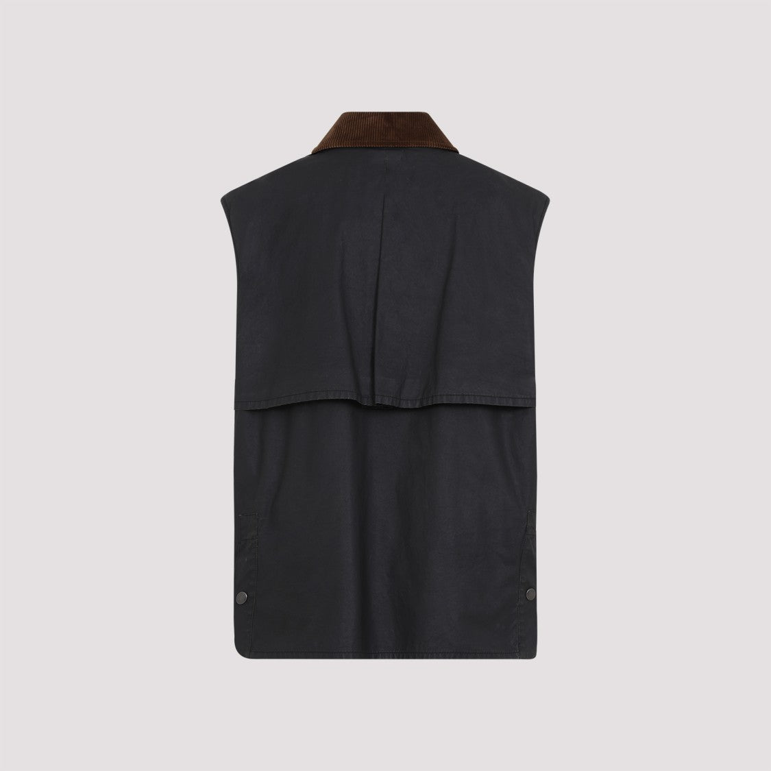 Miu Miu Relaxed-Fit Black Cotton Jacket With Brown Corduroy Collar