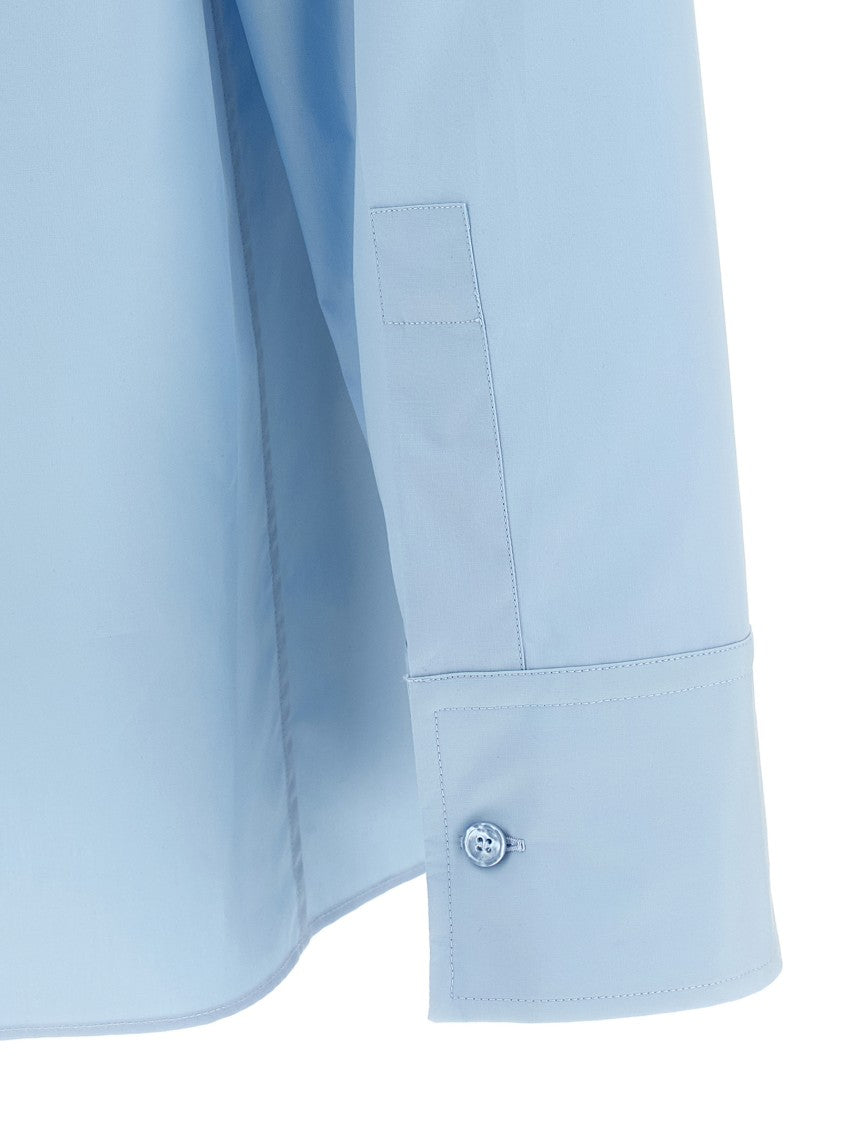 Gucci Embossed Logo Light Blue Cotton Poplin Shirt