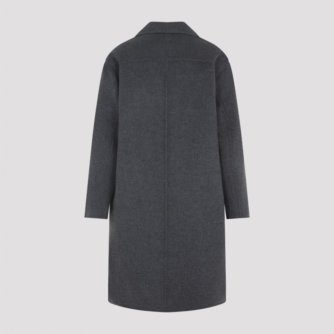 Ami Car Grey Wool Coat