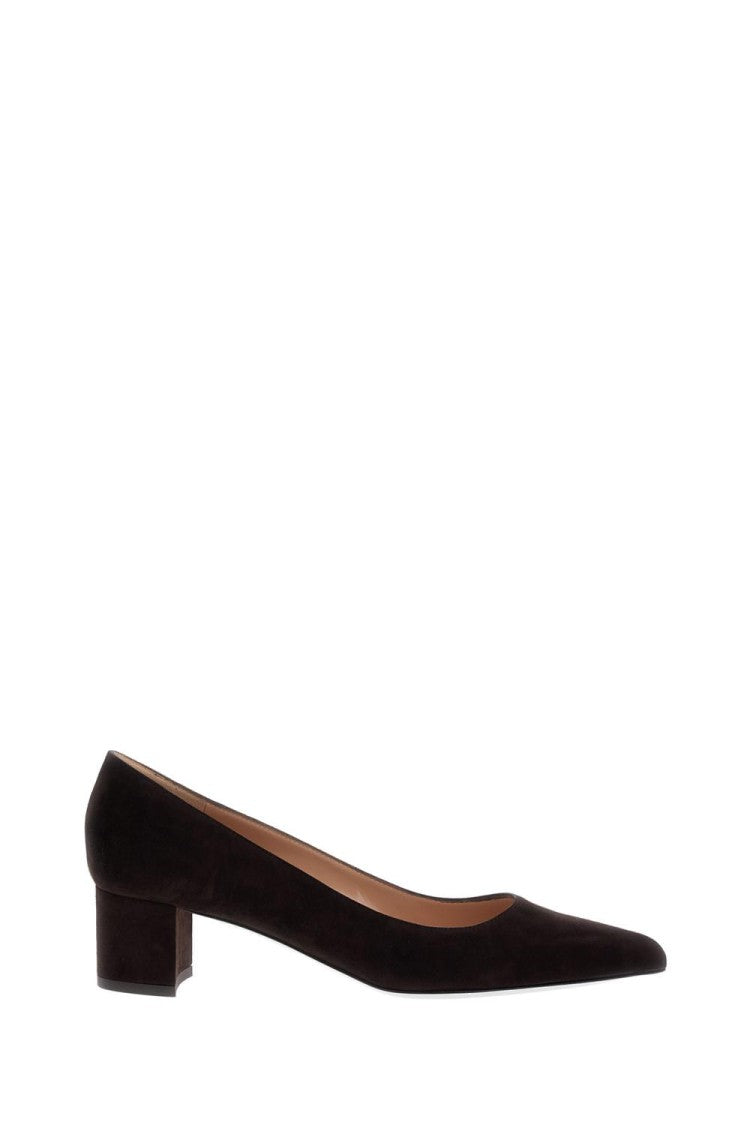 Gianvito Rossi Decollette Piper Pump In Soft Suede With Pointed Toe