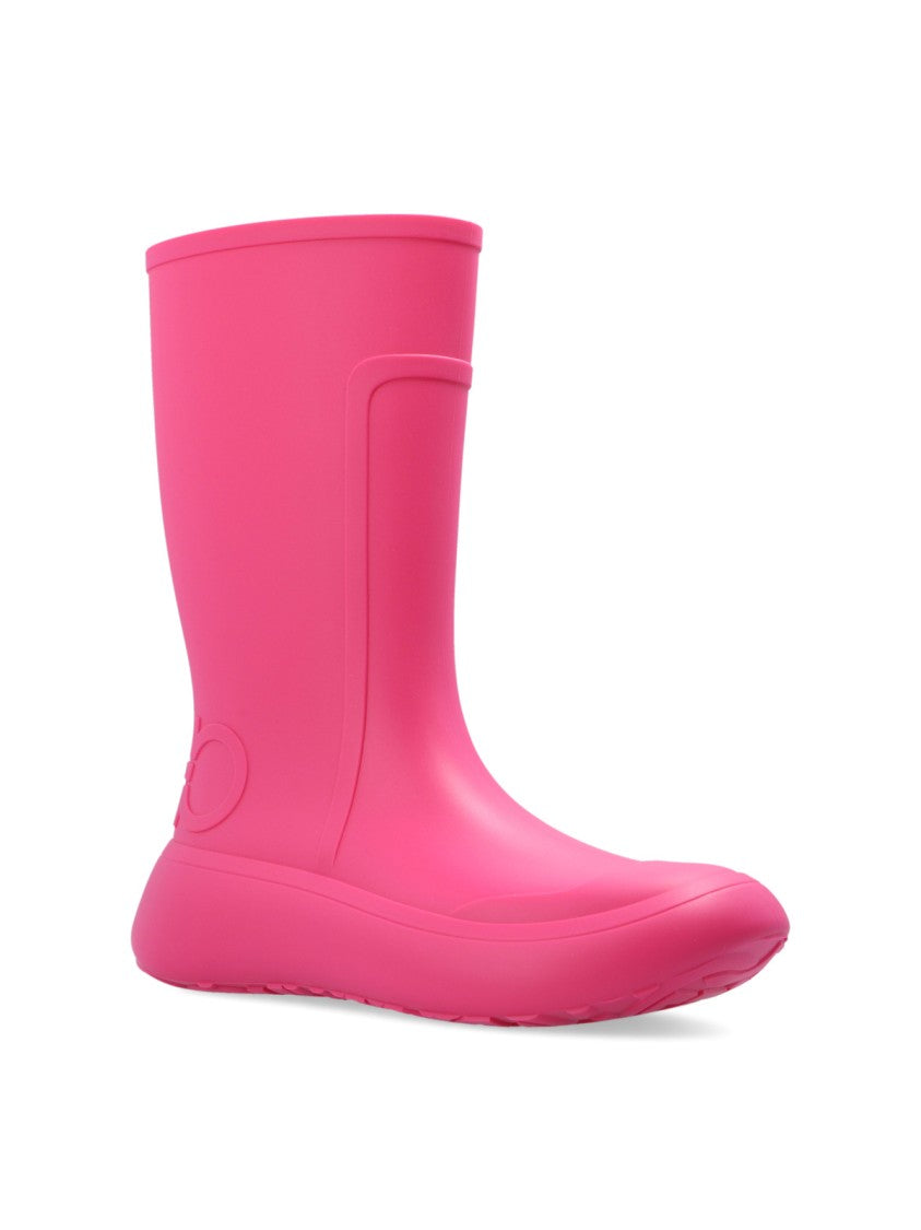 Ferragamo Rainboot Gancini Logo Ankle Boots