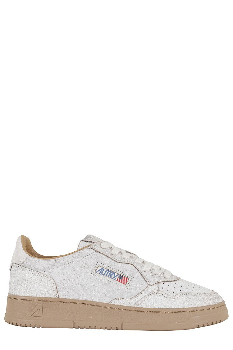 Autry White Tobacco Medalist Low Men Scrap Sneakers