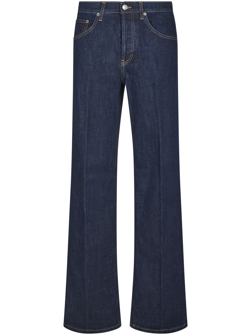 Dondup High-Waisted Wide-Leg Denim Trousers