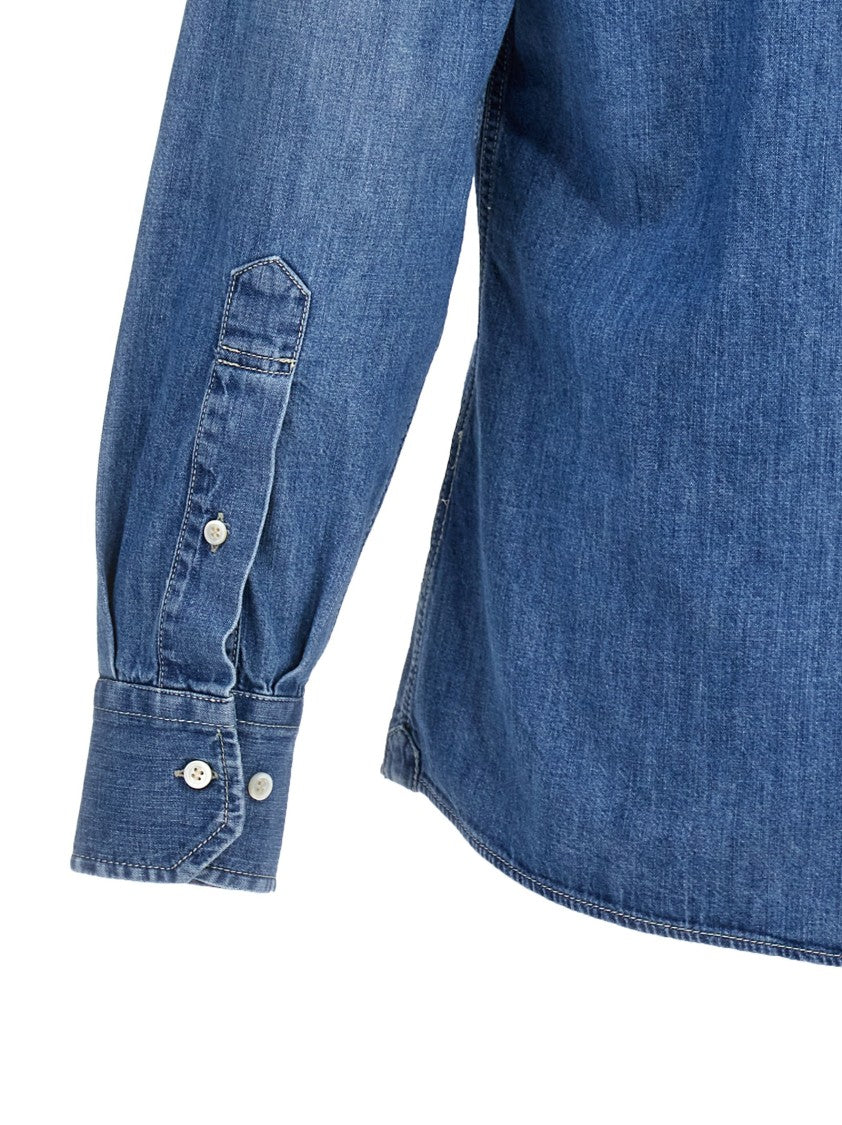 Brunello Cucinelli Classic Blue Denim Shirt