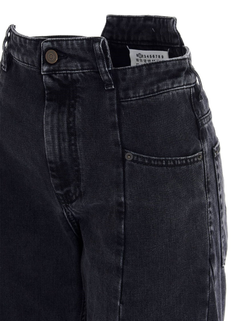 Maison Margiela Asymmetrical Waist Wide-Leg Denim Jeans