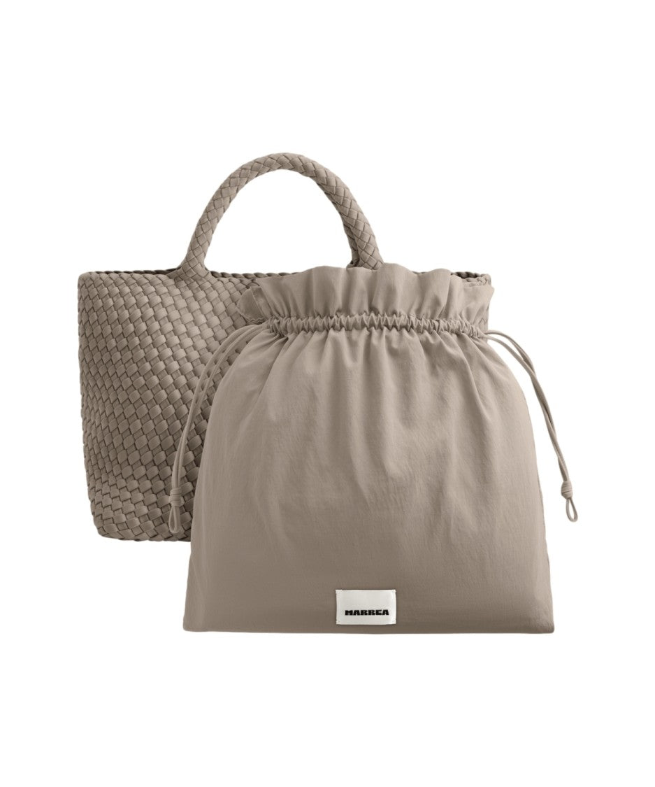 Marrea Woven Grey Neoprene Tote With Spacious Design