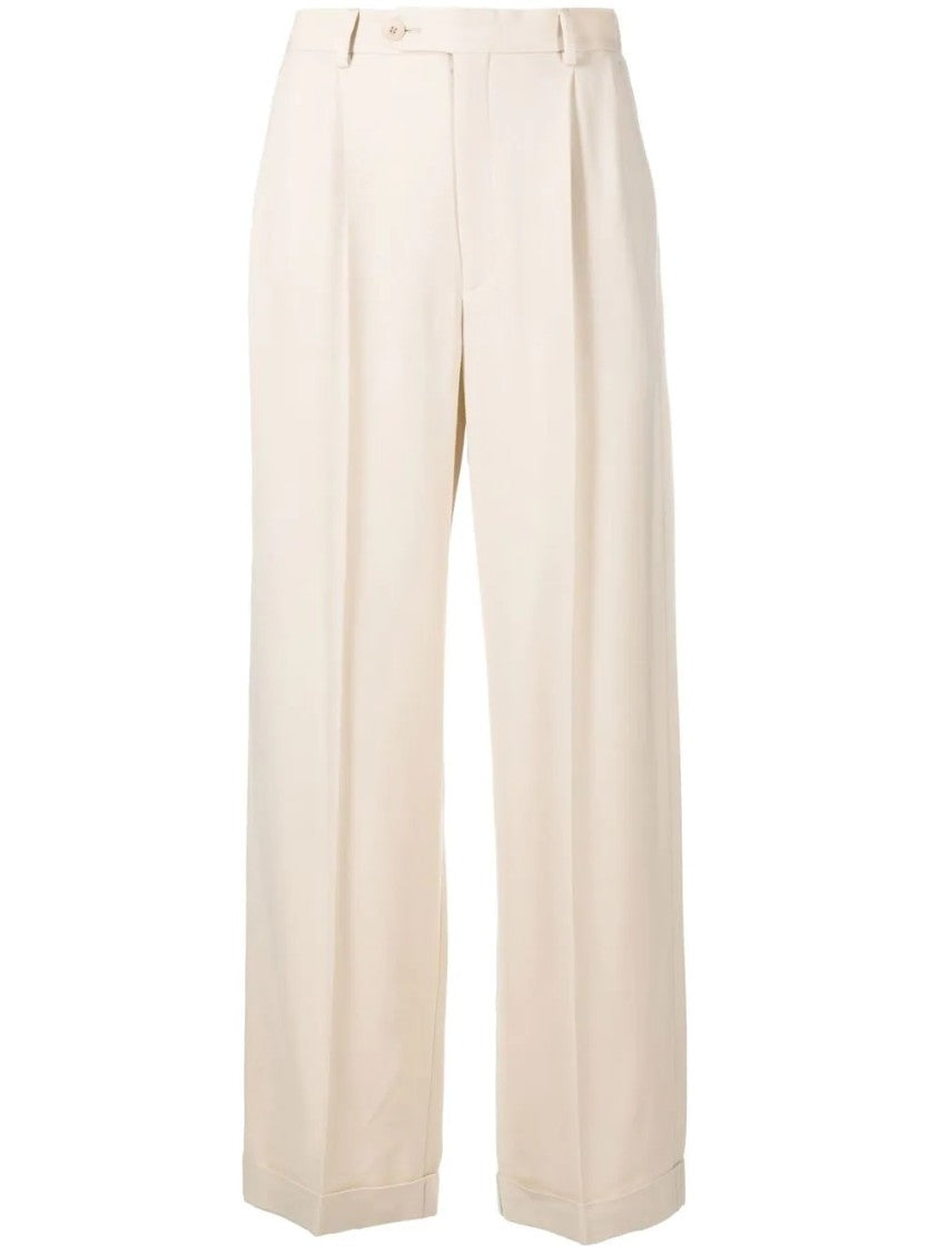 A.P.C. Wide-Leg Trousers With Pleated Front And High Waist