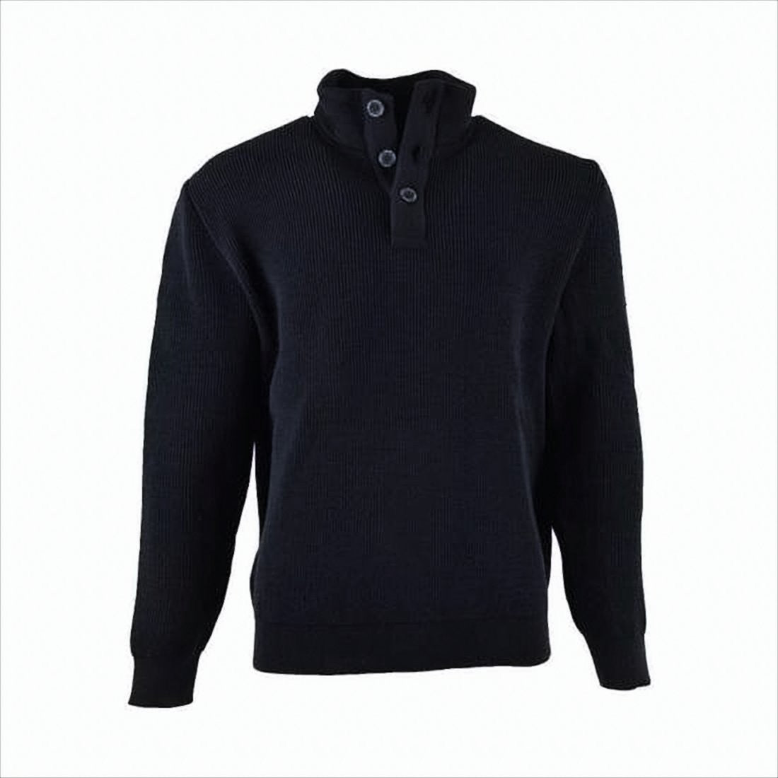Saint James Ribbed Knit Turtleneck Sweater With High Collar And Three-Button Placket