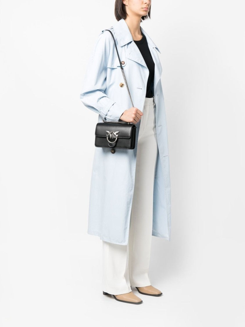 Pinko Shoulder Bag With Silver Chain And Bird Motif Clasp