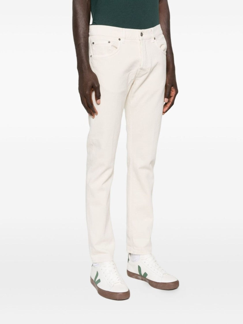 Dondup Classic Straight-Leg Beige Jeans With