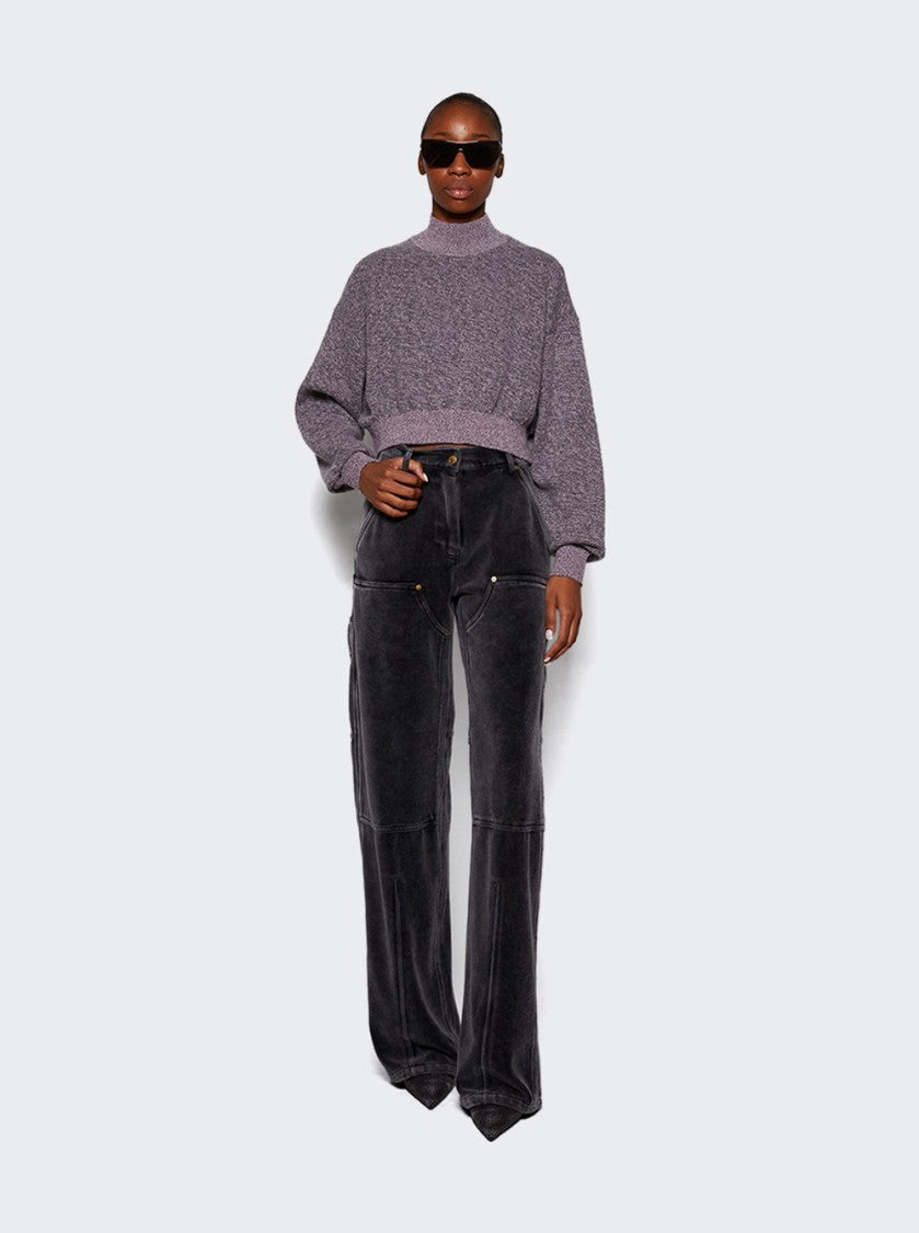 T By Alexander Wang Cropped Sweater With Embossed Logo Pink