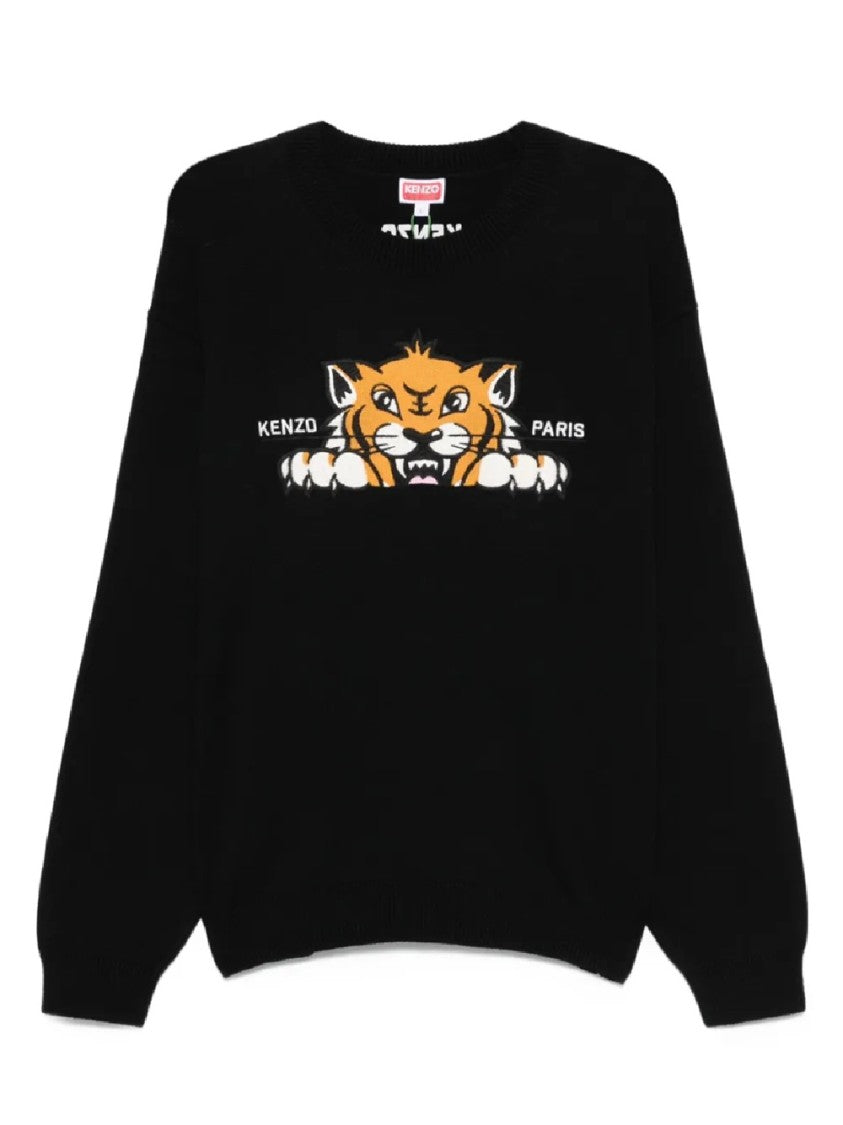 Kenzo Graphic Black Cotton Knitwear
