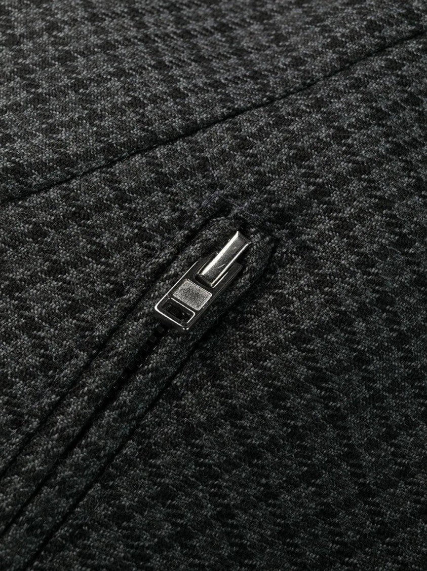 Maison Margiela Checkered Wool Trousers With Zippered Pockets And Tailored Finish