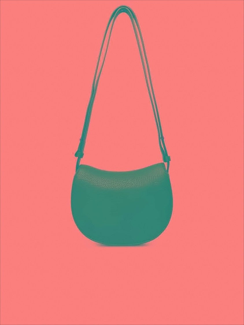 Burberry Crescent-Shaped Textured Leather Shoulder Bag