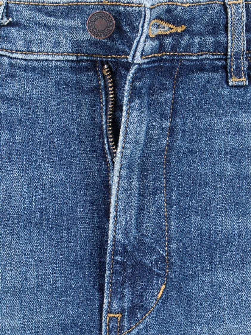 Nili Lotan Wide-Leg Jeans With Mid-Blue Wash