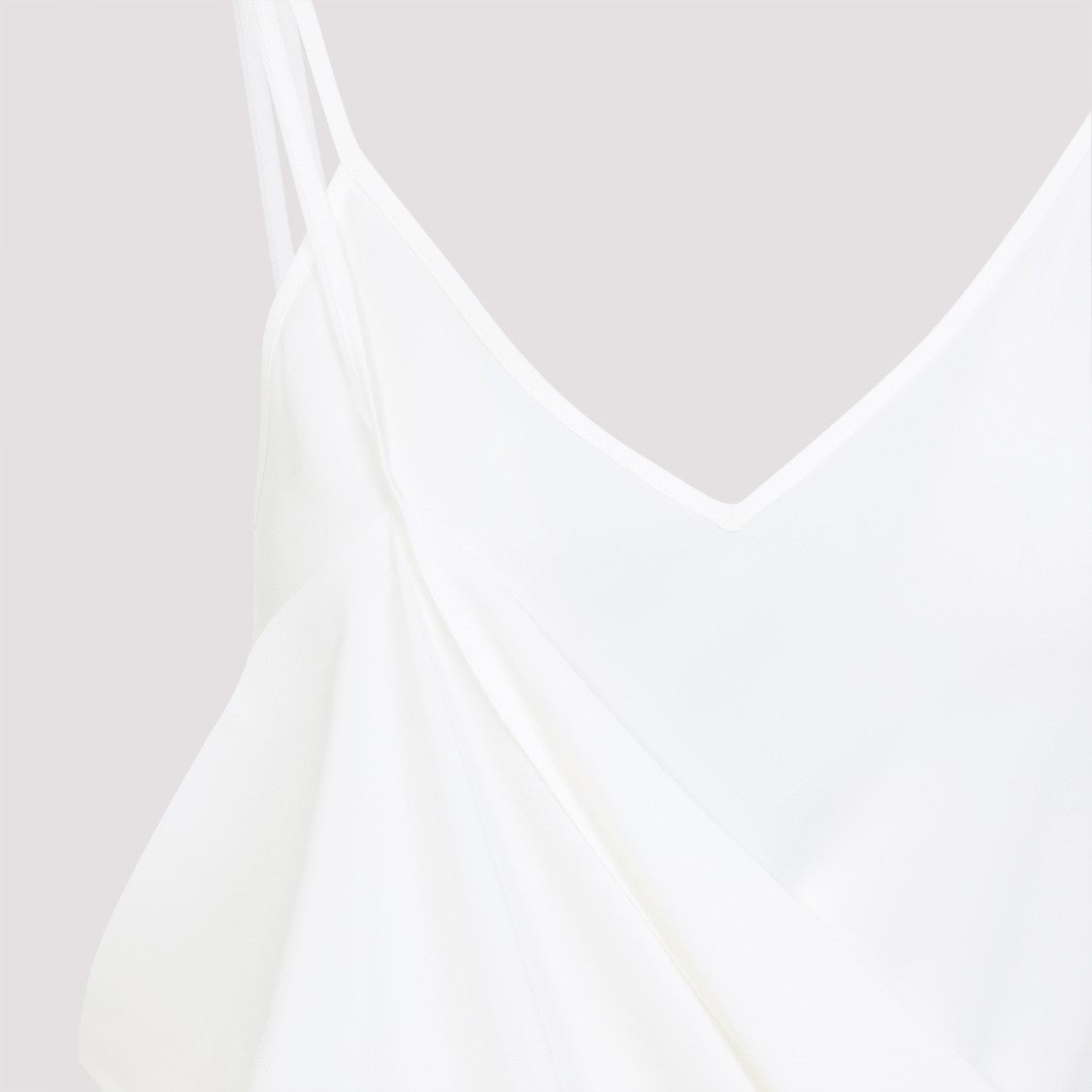 Mm6 By Maison Margiela Draped Silk Evening Dress With Subtle V-Neckline