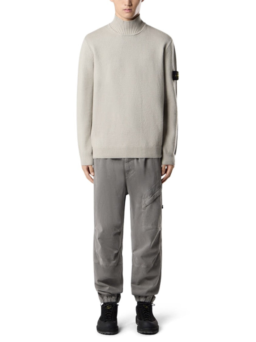 Stone Island Comfortable Knit Sweater In Soft Grey Blend